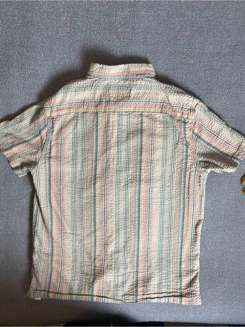 Free Planet Striped 100% Cotton Short-Sleeve Button-Up Lightweight Summer Shirt - Picture 2 of 4